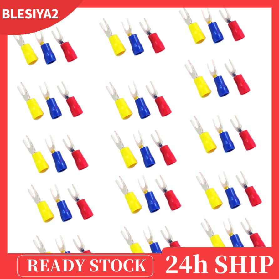 [BLESIYA2]150pcs Crimping Wire Spade Fork Terminal Connector U Shape SV2-3.2