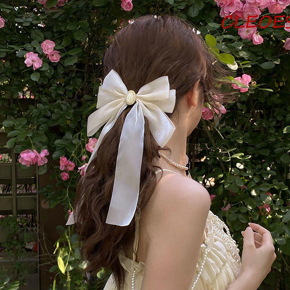 Kẹp Tóc Hình Nơ Lớn Đơn Giản Thanh Lịch Cho Nữ