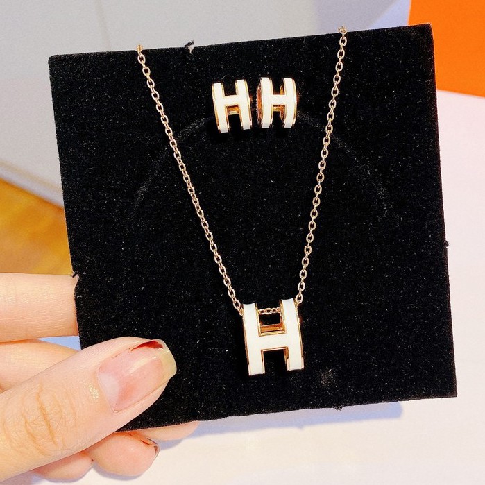 Set dây chuyền - vòng tay - bông tai Titan không gỉ thương hiệu cao cấp thanh lịch thời trang dành cho nữ