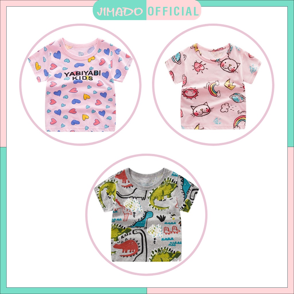 Áo thun bé trai gái phông cộc ngắn tay size đại chất cotton mềm mịn hàng Quảng Châu cao cấp JIMADO E1.001.KL90