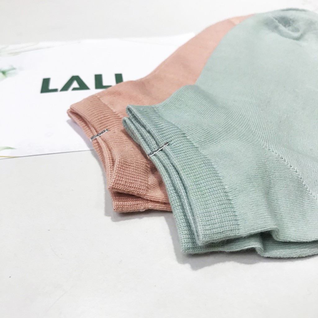 Vớ cotton tông màu pastel thêu chữ, vớ tất cổ ngắn dễ thương