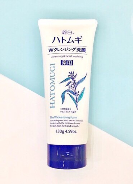 💖 🌸Sữa rửa mặt chiết xuất Hạt Ý Dĩ  Hatomugi Naturie Cleansing and Facial Washing 130g