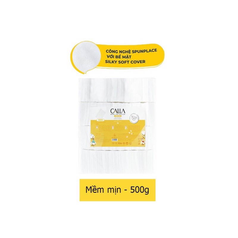 Bông tẩy trang làm sạch da Bông Bạch Tuyết Calla (Mẫu mới) 500g