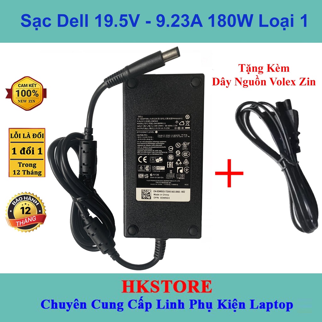 Sạc Laptop Dell 19.5V-9.23A 180W Alienware 15 M14x M17x R4 M4600 M4700 M4800
