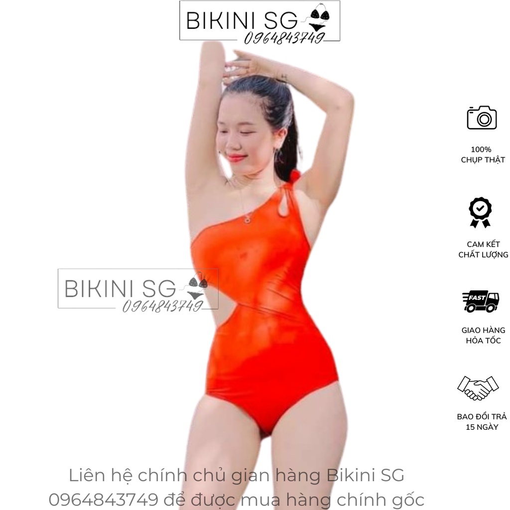 đồ bơi nữ bikini liền thân 1 mảnh khoét eo lệch vai đủ màu sang chảnh sexy