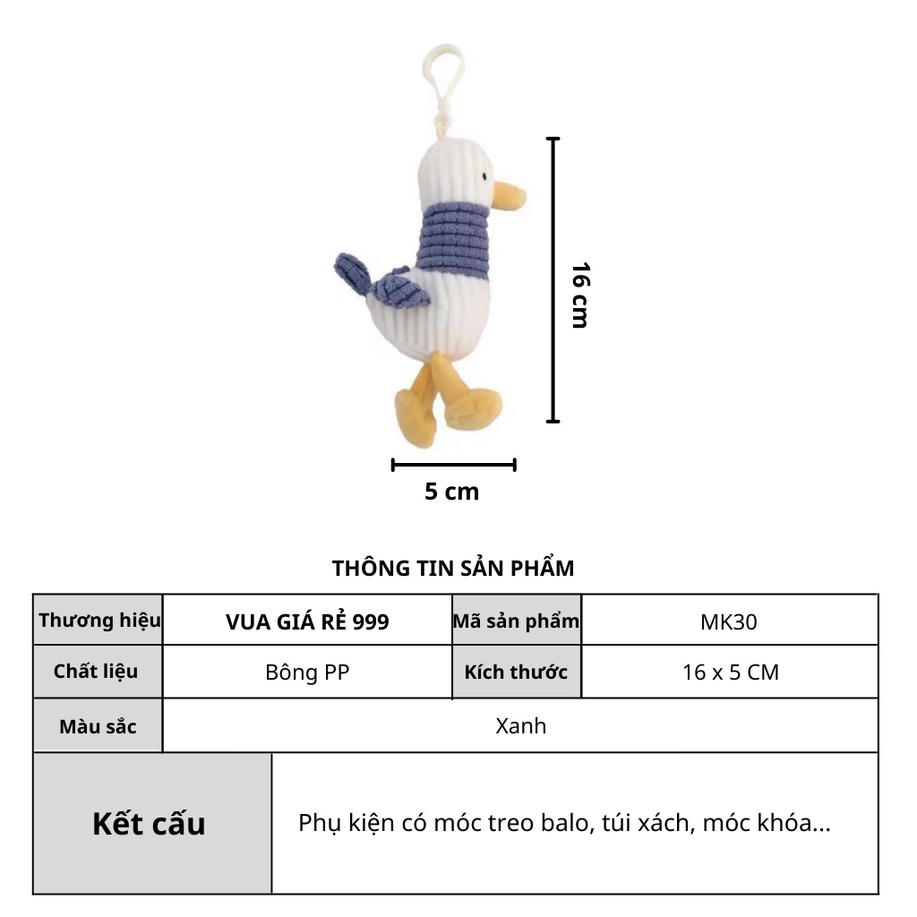 Móc khóa gấu bông treo balo túi xách móc khóa siêu dễ thương VUAGIARE999 MK30