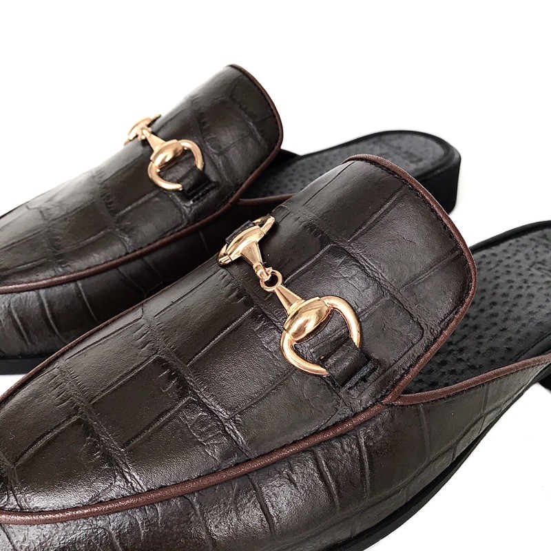 Giày sục nam TEFOSS Mules shoe da bò in vân cá sấu cao cấp size 38-43 | BigBuy360 - bigbuy360.vn