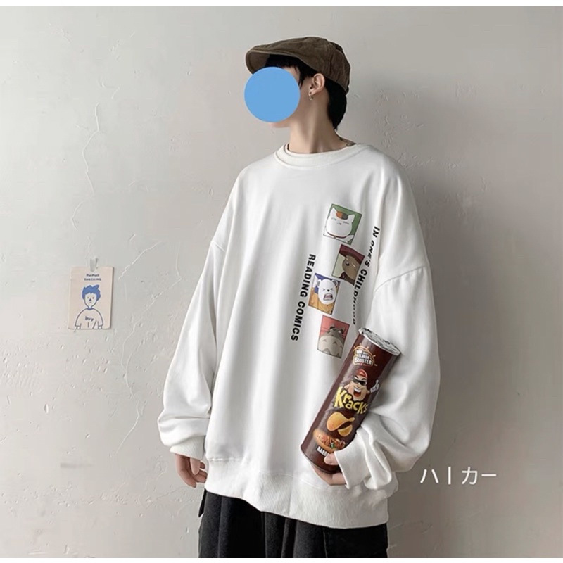 Áo Sweater Nỉ Bông Tay Dài Logo Unisex