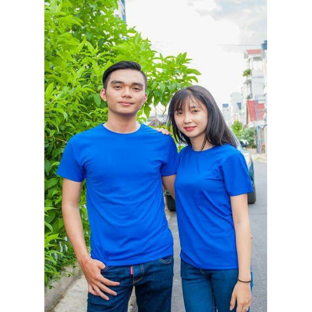 ÁO THUN TRƠN CỔ TRÒN MÀU XANH DƯƠNG ( NHẠT ) TAY NGẮN NAM NỮ ( CÓ CẢ SIZE EM BÉ ) 3-X1L4