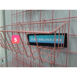 RỔ TREO KHUNG LƯỚI (6 mẫu màu hồng)