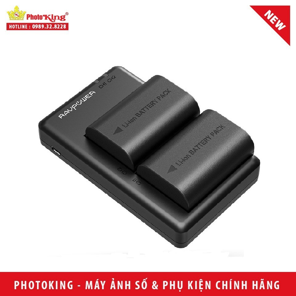 Bộ pin sạc RAVpower LP-E6 cho Canon