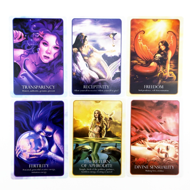 Bộ Bài Tarot 45 Lá Họa Tiết Nàng Tiên Cá Và Chữ Love &amp; Romance