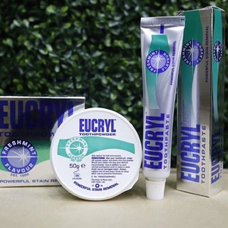 Combo Bột và Kem tẩy trắng răng EUCRYL của Anh NHẬP KHẨU UK CHÍNH HÃNG 100%