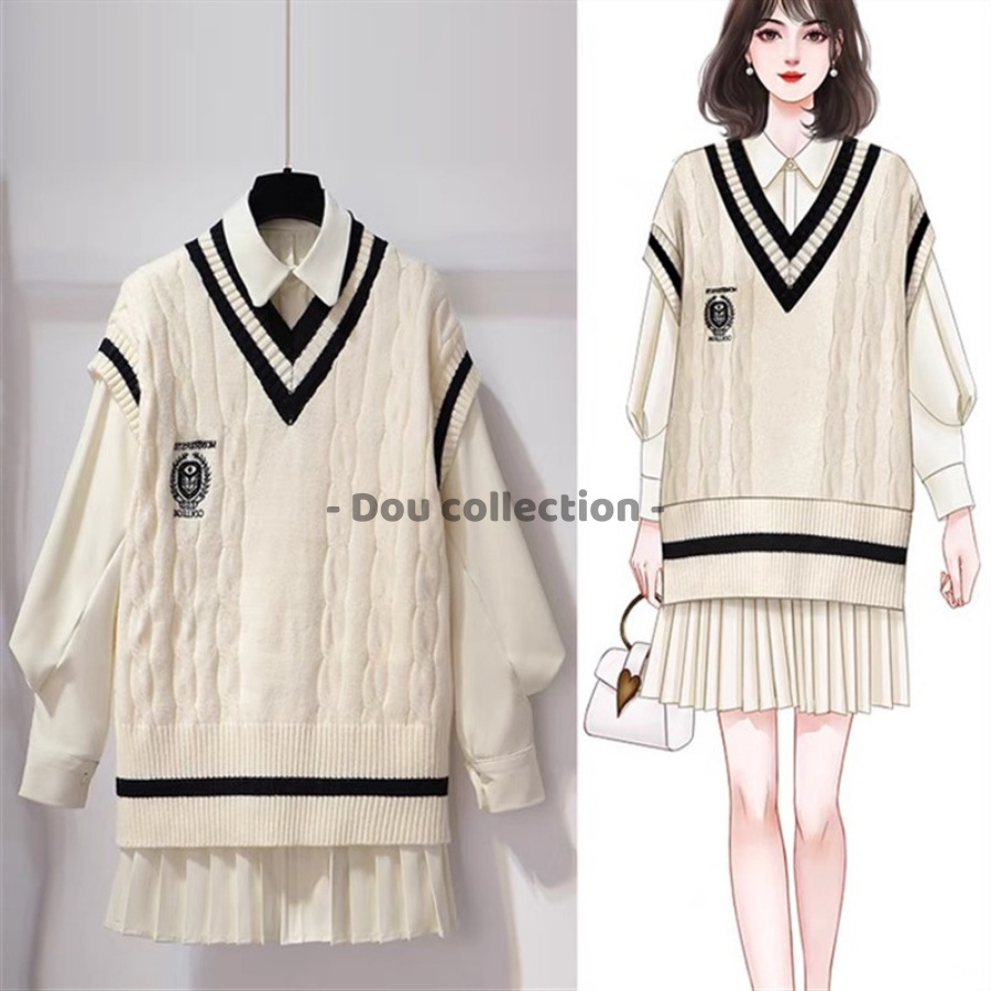 Áo Gile Unisex Trơn Vintage Áo Len Không Tay Dáng Xuông Thêu Logo Cá Tính Thời Trang Thu Đông - Mã TA018