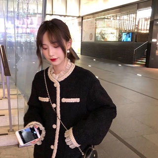 Áo khoác dạ tweed phối viền