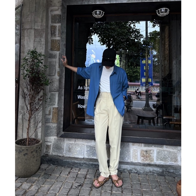 SIAM QUẦN ÂU LƯNG CAO ỐNG NHỎ VỚI 2 MÀU ĐEN VÀ KEMi