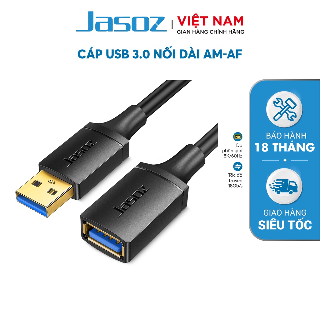 Cáp USB 3.0 nối dài AM-AF JASOZ D114- Hàng chính hãng – Bảo hành 18 tháng