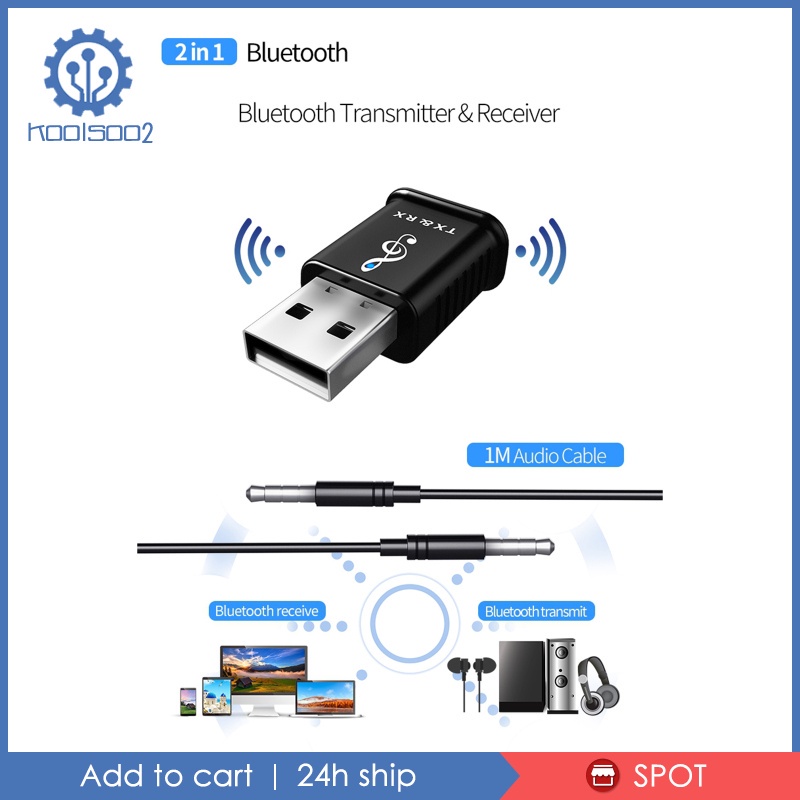 Bộ Thu Phát Âm Thanh Usb Bluetooth 5.0 2 Trong 1 Kool2-8 Cho Tv / Pc / Xe Hơi