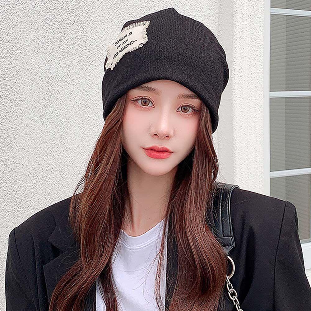 Mũ Beanie Dệt Kim Mềm Mại Màu Trơn Phong Cách Hip hop Thời Trang Xuân Hè Cho Nữ