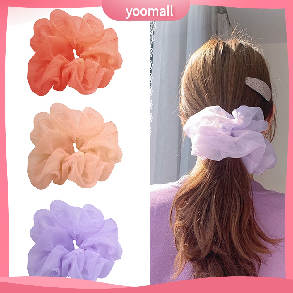 Dây Buộc Tóc Co Giãn Màu Trơn Thời Trang Cho Nữ