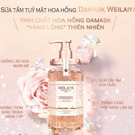 Sữa tắm trắng da weilaiya cánh hoa hồng tươi dưỡng ẩm Gel 450ml | BigBuy360 - bigbuy360.vn