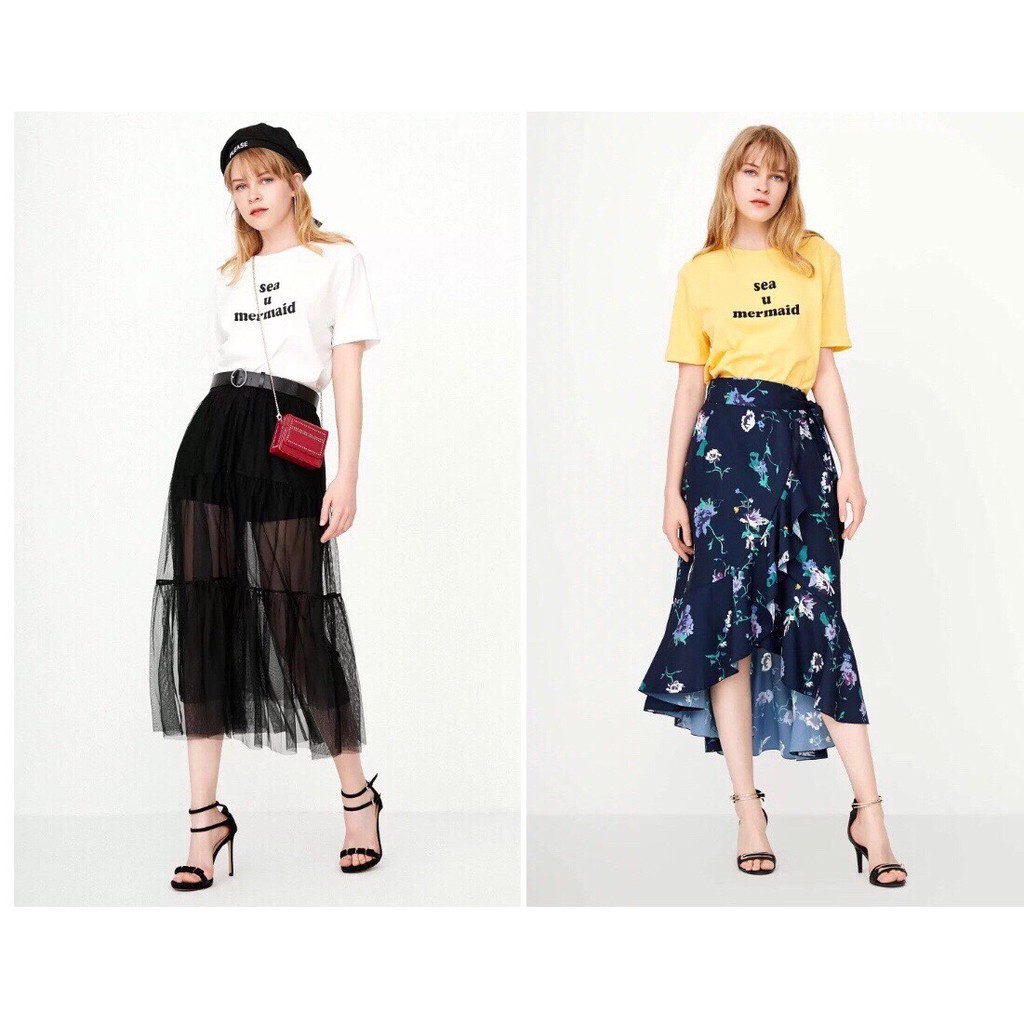 Áo thun Pull&Bear 4 màu in chữ