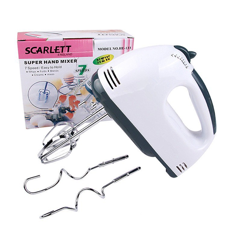 Máy Đánh Trứng Cầm Tay 7 Tốc Độ Công Suất 180W Thiết Kế Nhỏ Gọn, Sang Trọng, Chạy Êm, Ít Bị Rung Khi Sử Dụng