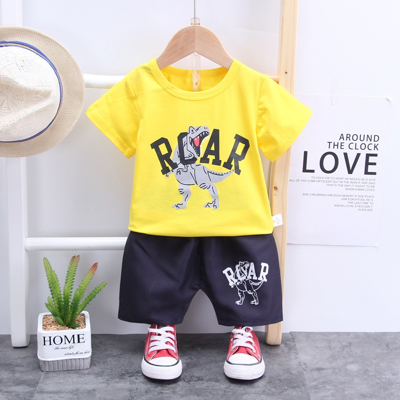 Đồ bộ bé trai khủng long Roar TrueKids hàng xuất