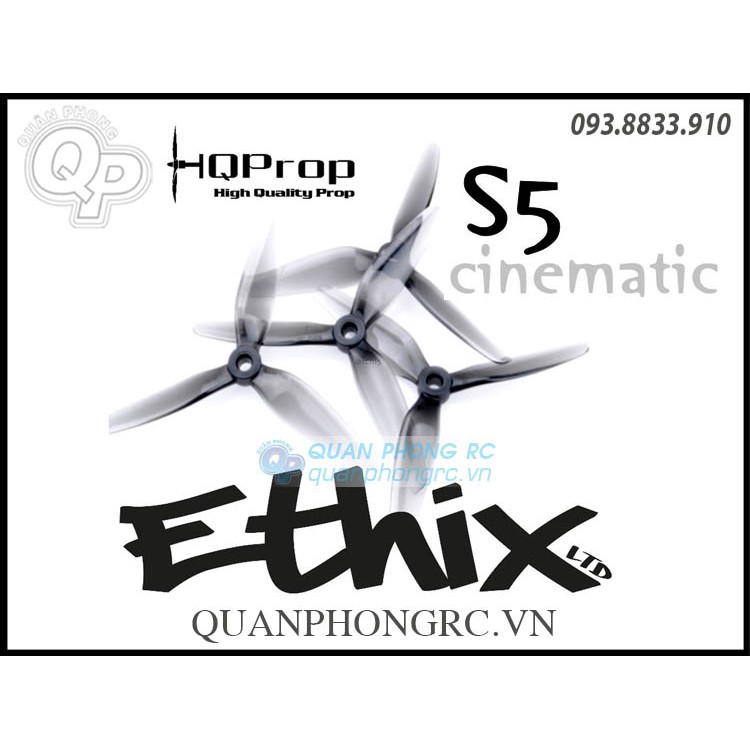 Cánh 3 Lá HQProp Ethix S5 5 Inch Polycarbonate Propellers (2 Cặp)