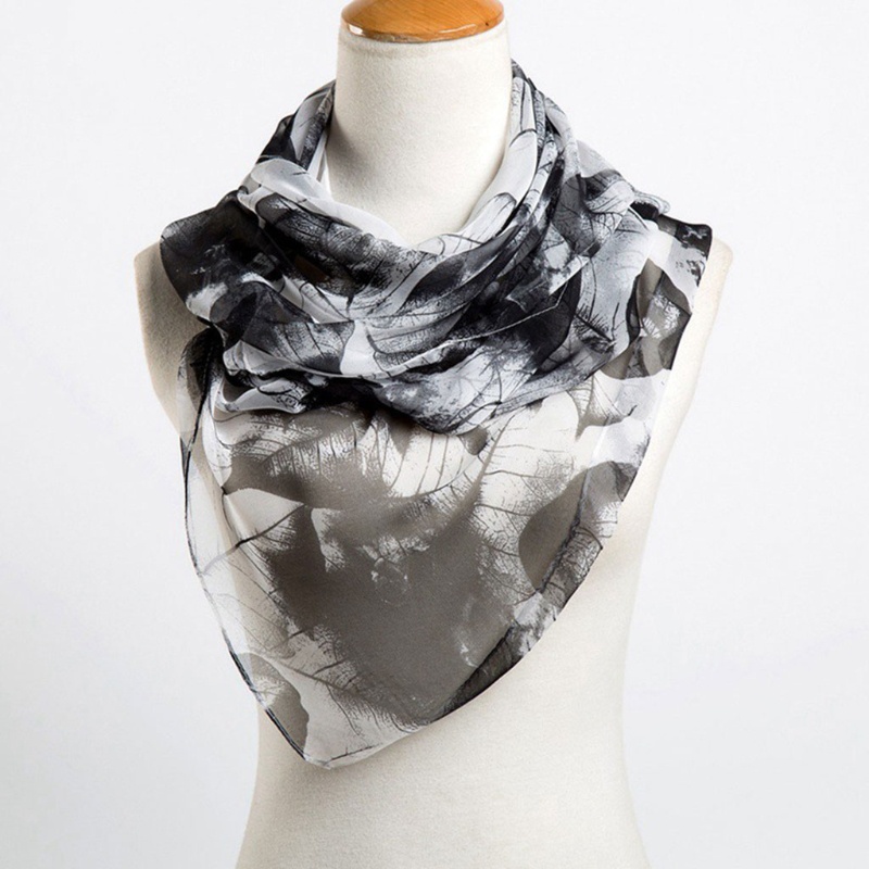 Khăn Choàng Hồi Giáo Dài 160x50cm In Họa Tiết Lá Cây Cho Nữ