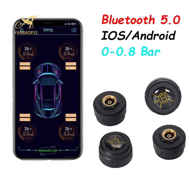 Hệ thống cảm biến áp suất lốp xe hơi TPMS Bluetooth 5.0 Android/IOS 8.0