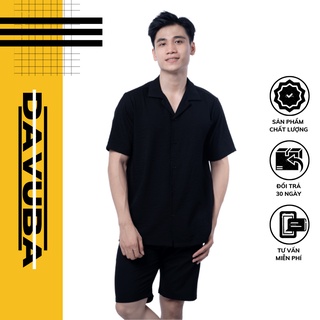 Áo sơ mi tay ngắn form rộng nam nữ công sở chất đũi cao cấp DAVUBA SM005