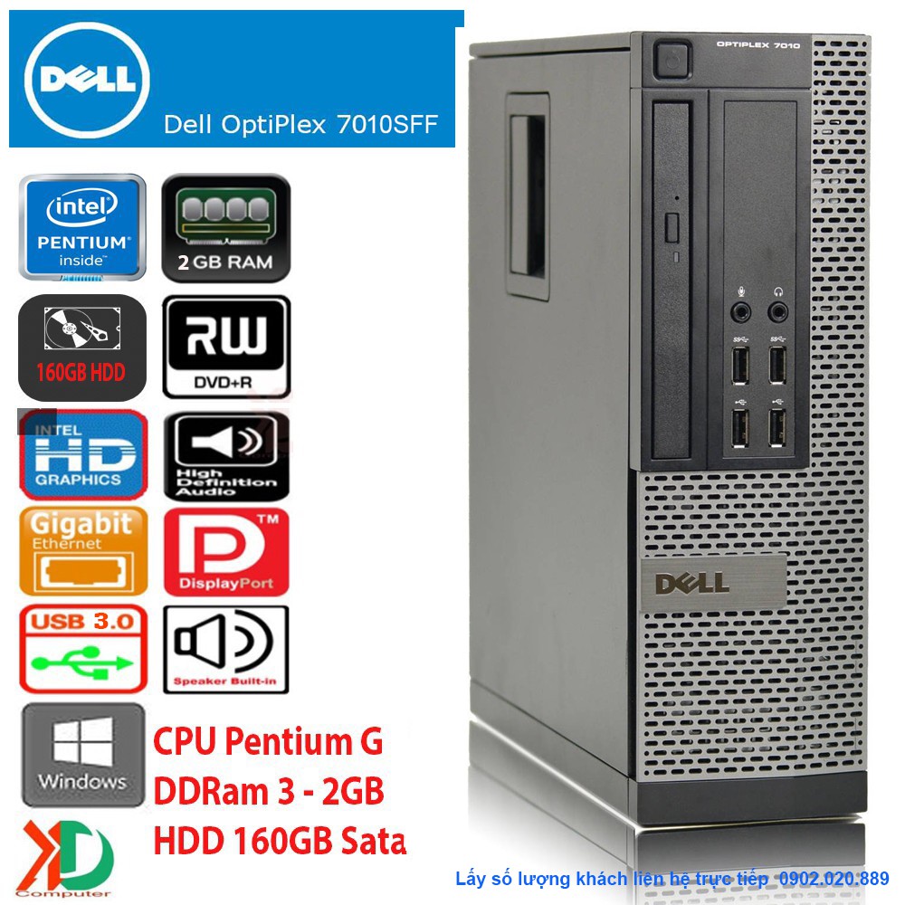 Máy tính đồng bộ DELL Optiplex 790sff - Pentium / 2GB Ram / 160Gb HDD hàng châu âu siêu bền