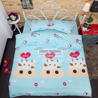 Bộ chăn ga gối trơn cotton poly