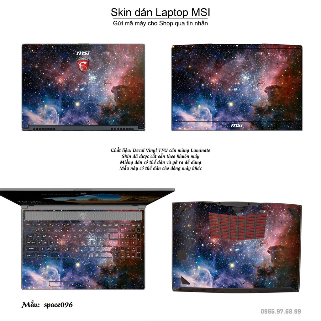 Skin dán Laptop MSI in hình không gian nhiều mẫu 16 (inbox mã máy cho Shop)