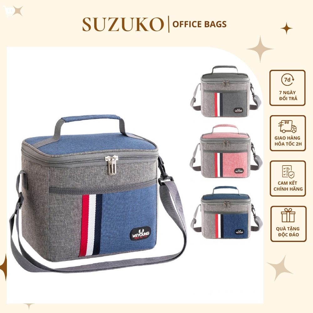 Túi giữ nhiệt đựng cơm hộp văn phòng size lớn vải Oxford chống thấm nước SUZUKO TC99