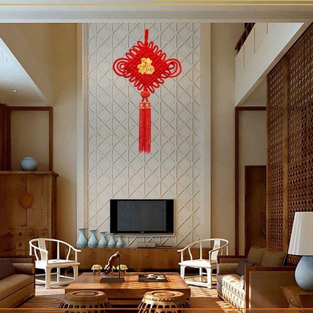 Shanhai Dây Tua Rua Thắt Nút Màu Đỏ Phong Cách Trung Hoa Treo Trang Trí Tiệc Cưới / Năm Mới