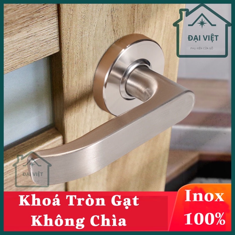 Khoá không chìa tay gạt cửa nhà vệ sinh, cửa thoát hiểm, chất liệu inox