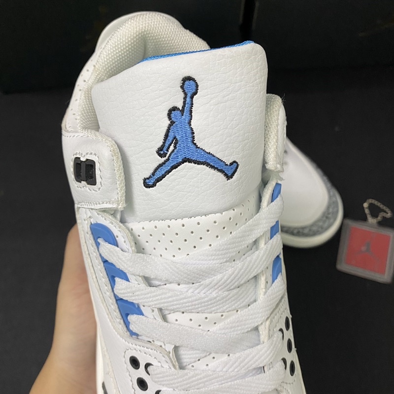 Giầy jordan 3 trắng xanh chơi bóng rổ cho nam Fullbox