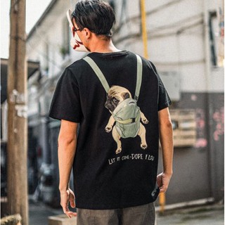 💯 ĐẸP MỊN 💯 ÁO PHÔNG, ÁO THUN TAY LỠ UNISEX OVERSIZE CHÓ PUG CUTE SAU LƯNG 100% COTTON THẤM MỒ HÔI