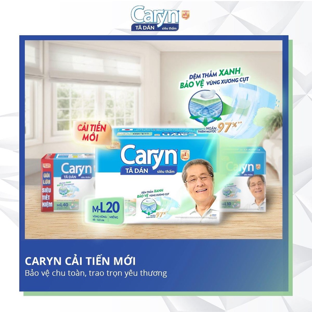 Tã Dán/Quần Người Lớn Caryn Siêu Thấm Size M-ML-XL