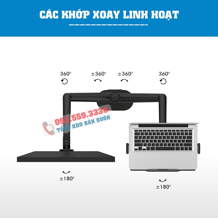 Giá Treo Màn Hình OL 3L 15 - 24 - 27 - 32 Inch Kèm Kệ Đỡ Laptop - Macbook - Ipad 11 - 17.3 Inch - Hợp Kim Nhôm