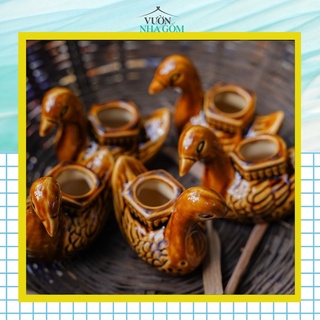 Tượng voi, vịt gốm đựng tăm, hũ đựng tăm, ống đựng tăm, dụng cụ gia đinh- gốm lái thiêu - Vườn Nhà Gốm