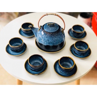 Bộ 5 Ấm Chén Hoả Biến Bát Tràng