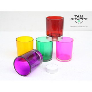 Chân nến ly thủy tinh màu TAN