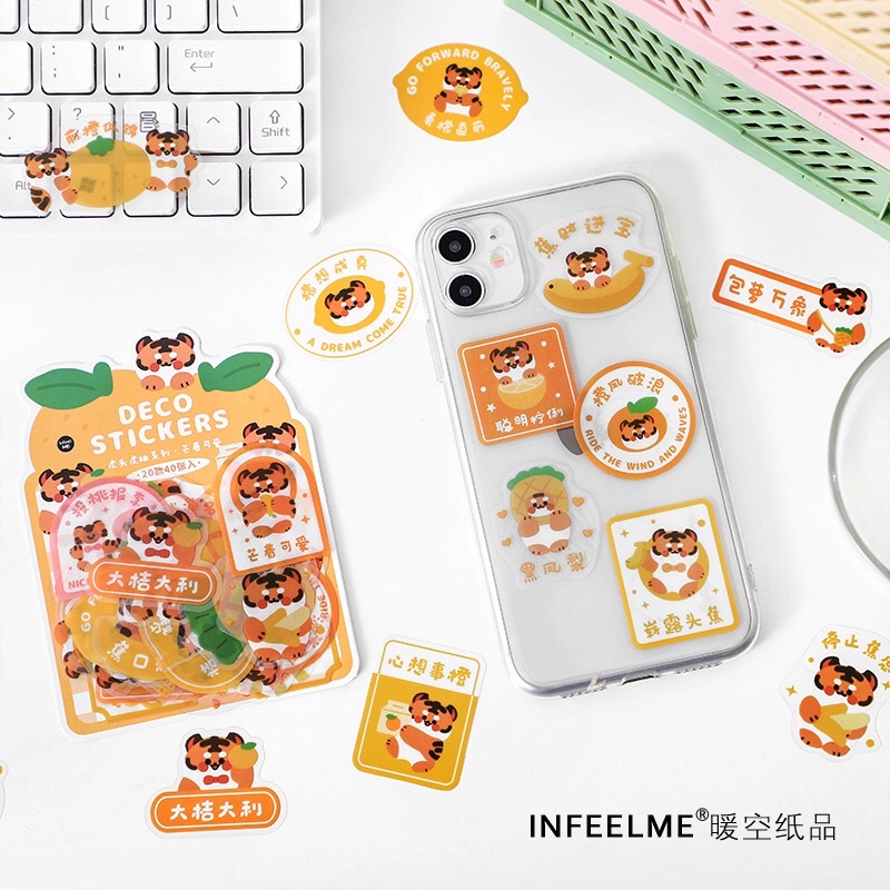 Túi 40 sticker hình dán nhựa PVC chống thấm