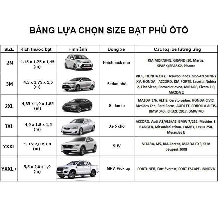 Bạt phủ ô tô 3 lớp che nắng tráng nhôm 💲 GIÁ HỦY DIỆT 💲 Bạt trùm ô tô xe hơi - Chống nắng, mưa, bụi bẩn mọi dòng xe | BigBuy360 - bigbuy360.vn