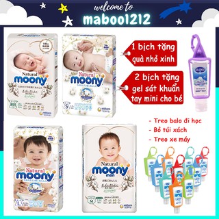  Bỉm Moony Natural trắng nội địa Nhật quần/dán size NB63/S58/M48/L36/XL32