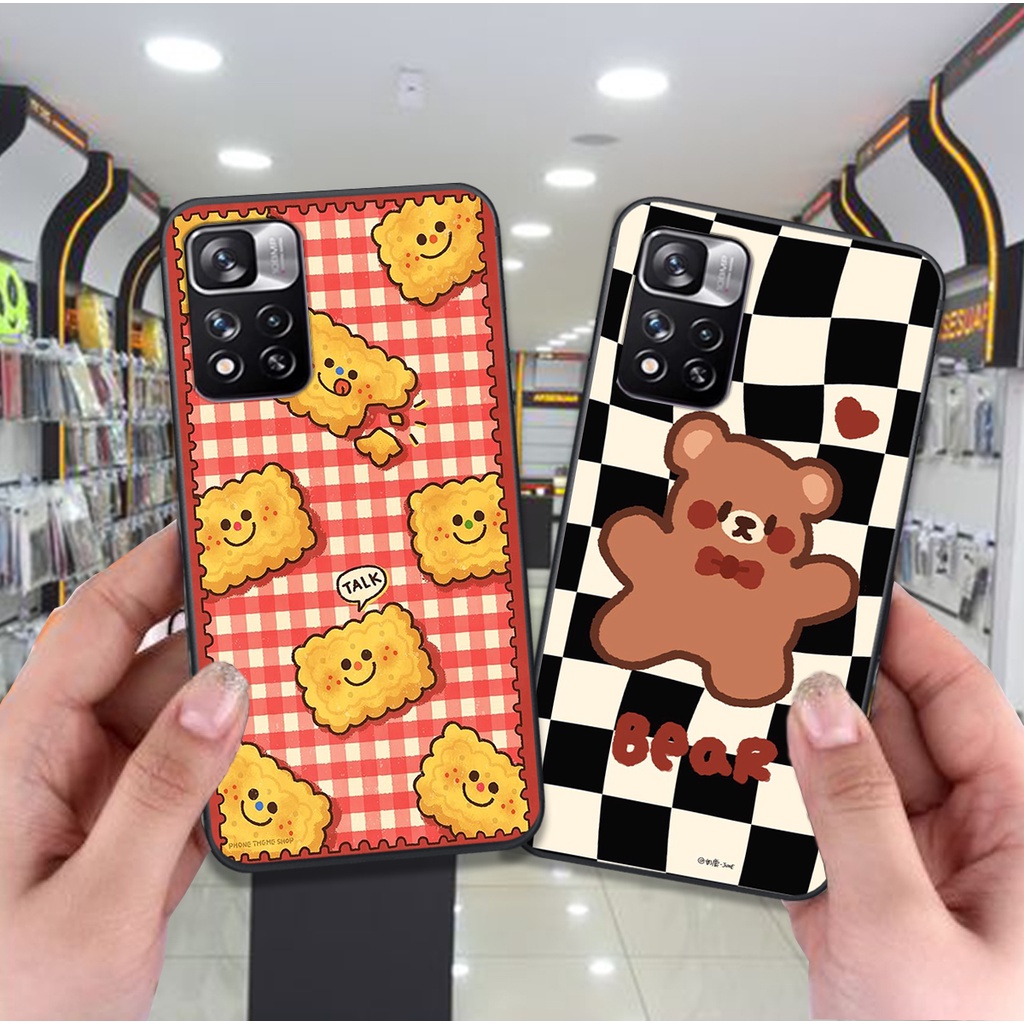 Ốp Xiaomi Redmi Note 11 pro 5g bản CHINA / Redmi Note 11 pro plus in hình kẻ caro , trái tim , bánh quy cute siêu đẹp