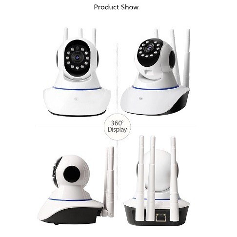 Camera Ip Wifi V380 Cctv Baby Cam Smart Camera 3 Antenna 720p